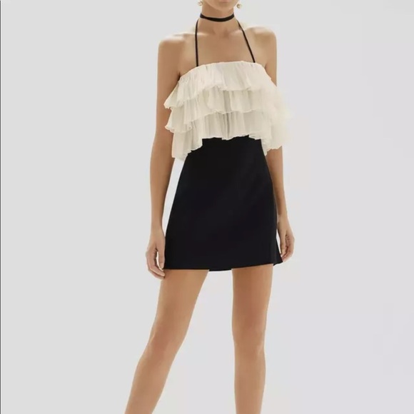 Alexis Dresses & Skirts - ALEXIS *Dolci* black white ruffle choker dress S missing ties